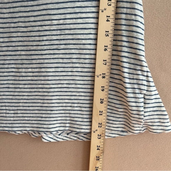 Anthropologie Maeve Coastal 100% Linen Striped Horizon Short Sleeve Top in Small - Picture 10 of 10